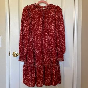 Ruffled Long Sleeve Dress